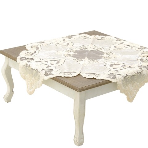 Fata de masa InArt Lace Felicity, 85x85 cm, poliester, crem