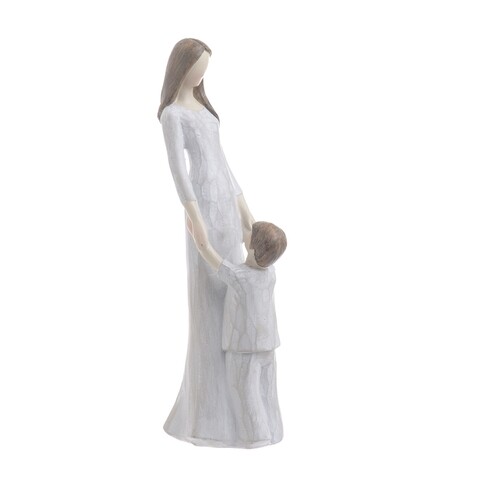 Decoratiune InArt Mother with Child, 10 x 8 x 26 cm, polirasina, bej
