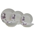 Serviciu de masa 20 piese InArt Flowers, portelan, alb-ivoriu/mov