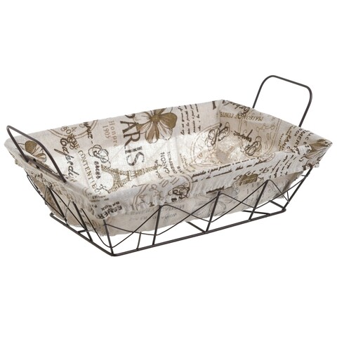 Cos pentru paine InArt Paris, 27 x 20 x 6 cm, metal/textil