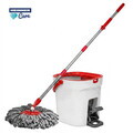 Set curatenie cu pedala Wash and Dry, Clean Step, Heinner Care, 25.5x 25x30.5 cm, inox/plastic, alb/rosu