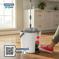 Set curatenie cu pedala Wash and Dry, Clean Step, Heinner Care, 25.5x 25x30.5 cm, inox/plastic, alb/gri