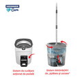Set curatenie cu pedala Wash and Dry, Clean Step, Heinner Care, 25.5x 25x30.5 cm, inox/plastic, alb/gri