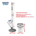 Set curatenie cu pedala Wash and Dry, Clean Step, Heinner Care, 25.5x 25x30.5 cm, inox/plastic, alb/gri