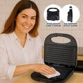 Sandwich maker 2 in 1 Beper, 750W, 21x20.5x7.5 cm, acoperire antiaderenta, bachelita, negru