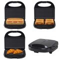 Sandwich maker 2 in 1 Beper, 750W, 21x20.5x7.5 cm, acoperire antiaderenta, bachelita, negru