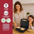 Sandwich maker 2 in 1 Beper, 750W, 21x20.5x7.5 cm, acoperire antiaderenta, bachelita, negru