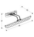 Aplica de perete Move, Candellux, 44 x 13 cm, 1 x LED, 6W, crom