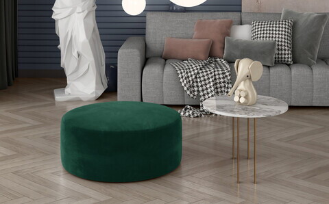 Taburet ELTAP, Bero, 70x41 cm, lemn/poliester, verde inchis
