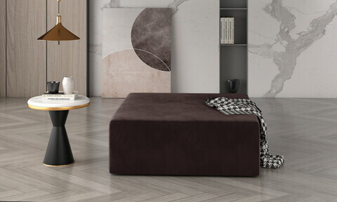 Taburet ELTAP, Kelim, 83x83x42 cm, lemn/poliester, maro inchis