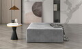 Taburet ELTAP, Kelim, 83x83x42 cm, lemn/poliester, gri deschis