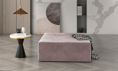 Taburet ELTAP, Kelim, 83x83x42 cm, lemn/poliester, roz