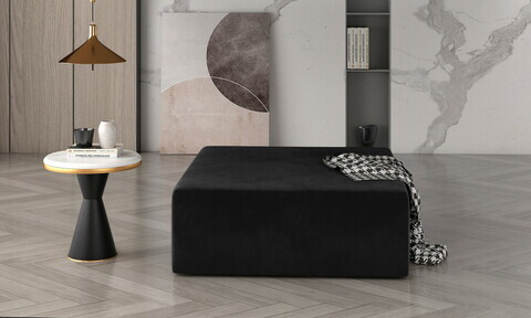 Taburet ELTAP, Kelim, 83x83x42 cm, lemn/poliester, negru