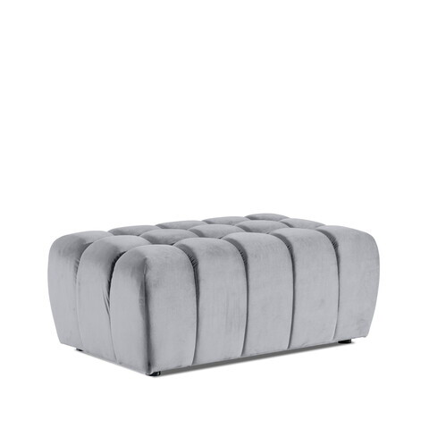 Taburet ELTAP, Lazaro, 100x62x42 cm, lemn/poliester, gri deschis