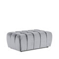 Taburet ELTAP, Lazaro, 100x62x42 cm, lemn/poliester, gri deschis