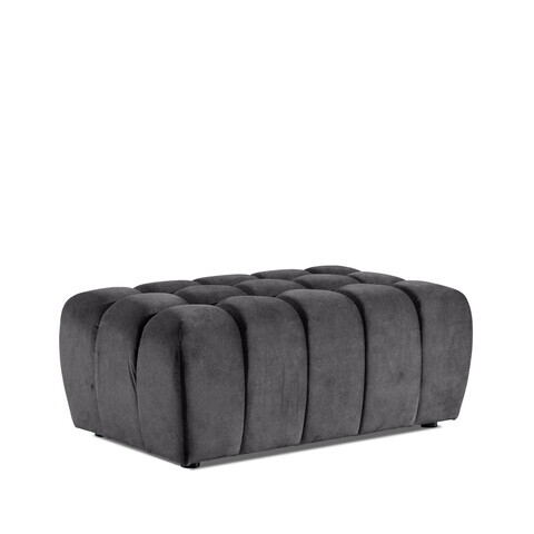 Taburet ELTAP, Lazaro, 100x62x42 cm, lemn/poliester, gri
