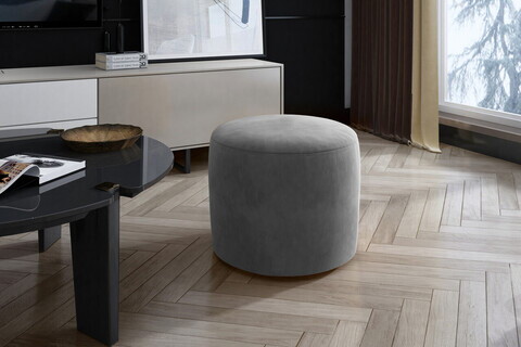 Taburet ELTAP, Linsy, 40x43 cm, lemn/poliester, gri deschis