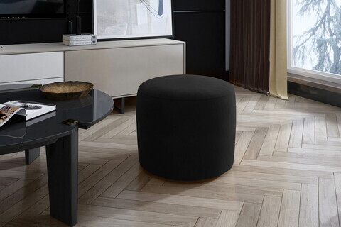 Taburet ELTAP, Linsy, 40x43 cm, lemn/poliester, negru