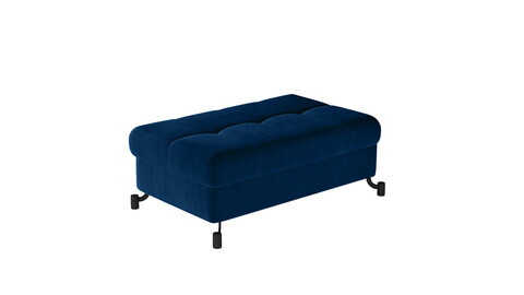 Taburet cu spatiu pentru depozitare ELTAP, LoreP-04, Lorelle, 100x70x45 cm, lemn/poliester, albastru inchis
