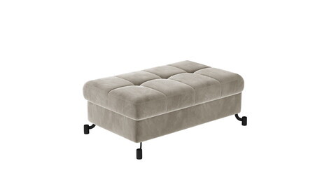 Taburet cu spatiu pentru depozitare ELTAP, LoreP-10, Lorelle, 100x70x45 cm, lemn/poliester, bej deschis