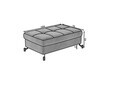 Taburet cu spatiu pentru depozitare ELTAP, LoreP-28, Lorelle, 100x70x45 cm, lemn/poliester, gri