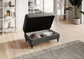 Taburet cu spatiu pentru depozitare ELTAP, BEL-04FL, Bellis, 97x62x42 cm, lemn/poliester, gri inchis