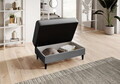 Taburet cu spatiu pentru depozitare ELTAP, BEL-04NU, Bellis, 97x62x42 cm, lemn/poliester, gri deschis