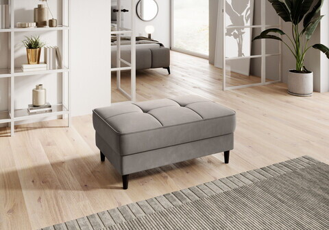 Taburet cu spatiu pentru depozitare ELTAP, BEL-18SO, Bellis, 97x62x42 cm, lemn/poliester, bej