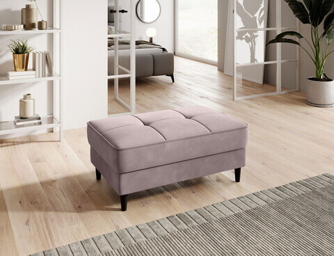 Taburet cu spatiu pentru depozitare ELTAP, BEL-24LO, Bellis, 97x62x42 cm, lemn/poliester, roz