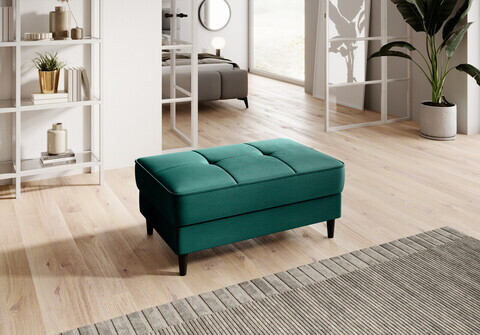 Taburet cu spatiu pentru depozitare ELTAP, BEL-35NU, Bellis, 97x62x42 cm, lemn/poliester, verde