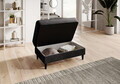 Taburet cu spatiu pentru depozitare ELTAP, BEL-97RIV, Bellis, 97x62x42 cm, lemn/poliester, gri inchis