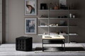 Taburet ELTAP, Sofia, 45x45x40 cm, lemn/poliester, negru