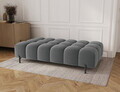 Taburet ELTAP, Ferivo, 137x68x37 cm, lemn/plush din poliester, gri inchis