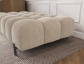 Taburet ELTAP, Ferivo, 137x68x37 cm, lemn/catifea din poliester, bej deschis