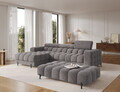 Taburet ELTAP, Ferivo, 137x68x37 cm, lemn/catifea din poliester, gri