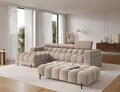 Taburet ELTAP, Ferivo, 137x68x37 cm, lemn/plush din poliester, bej inchis