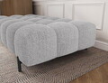 Taburet ELTAP, Ferivo, 137x68x37 cm, lemn/tesatura boucle, gri deschis