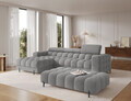 Taburet ELTAP, Ferivo, 137x68x37 cm, lemn/tesatura boucle, gri