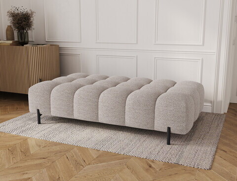 Taburet ELTAP, Ferivo, 137x68x37 cm, lemn/tesatura boucle, bej