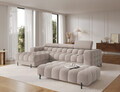 Taburet ELTAP, Ferivo, 137x68x37 cm, lemn/tesatura boucle, bej