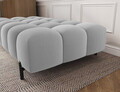 Taburet ELTAP, Ferivo, 137x68x37 cm, lemn/plush din poliester, gri deschis