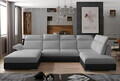 Coltar extensibil stanga 5 locuri ELTAP, Evl-05, Evanell, 336x211x102 cm, lemn/poliester, gri/negru