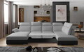 Coltar extensibil stanga 5 locuri ELTAP, Evl-05, Evanell, 336x211x102 cm, lemn/poliester, gri/negru