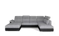 Coltar extensibil stanga 5 locuri ELTAP, Evl-05, Evanell, 336x211x102 cm, lemn/poliester, gri/negru