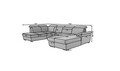 Coltar extensibil stanga 5 locuri ELTAP, Evl-13, Evanell, 336x211x102 cm, lemn/poliester, gri inchis/gri
