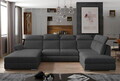 Coltar extensibil stanga 5 locuri ELTAP, Evl-14, Evanell, 336x211x102 cm, lemn/poliester, gri inchis
