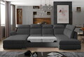 Coltar extensibil stanga 5 locuri ELTAP, Evl-14, Evanell, 336x211x102 cm, lemn/poliester, gri inchis