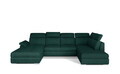 Coltar extensibil stanga 5 locuri ELTAP, Evl-19, Evanell, 336x211x102 cm, lemn/poliester, verde inchis