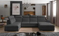 Coltar extensibil dreapta 5 locuri ELTAP, Evl-34, Evanell, 336x211x102 cm, lemn/poliester, gri inchis