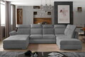 Coltar extensibil stanga 5 locuri ELTAP, Evl-43, Evanell, 336x211x102 cm, lemn/poliester, gri